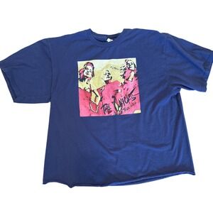 The Chicks 2022 Tour Graphic T-Shirt Womens Size L Blue Boxy Cropped Band Tee